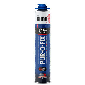 Клей-пена KUDO PUR-O-FIX X15+ SUPER FIX конструкционный профессиональный всесезонный