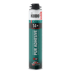 Монтажный полиуретановый клей-пена KUDO PUR ADHESIVE PROFF 14+ для теплоизоляции